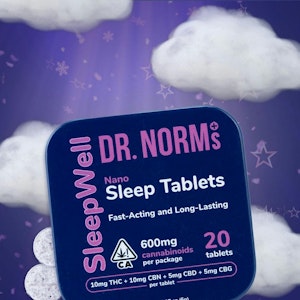 DR. NORM'S - [Dr. Norms] Nano Tablets 20 Count - 600mg - SleepWell 2:2:1:1 (THC:CBN:CBD:CBG)
