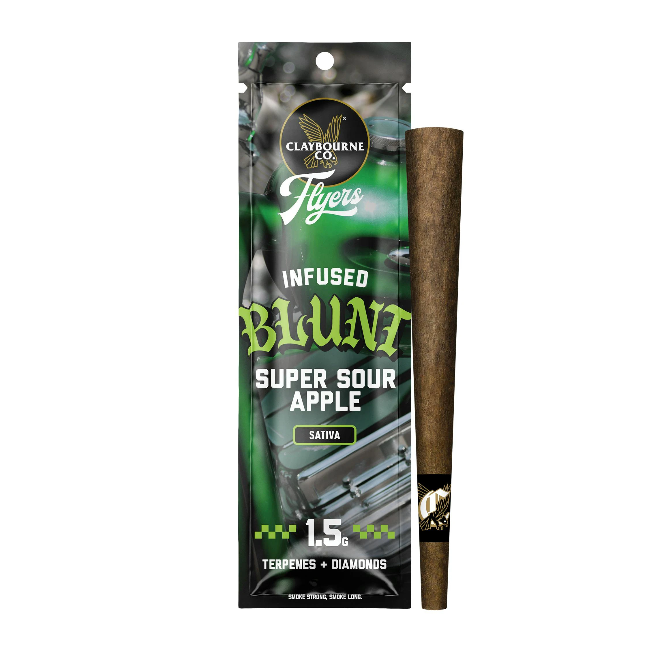 Claybourne Co. - Claybourne Co | Flyers Infused Blunt | Super Sour Apple | Sativa | 1.5g Main Image