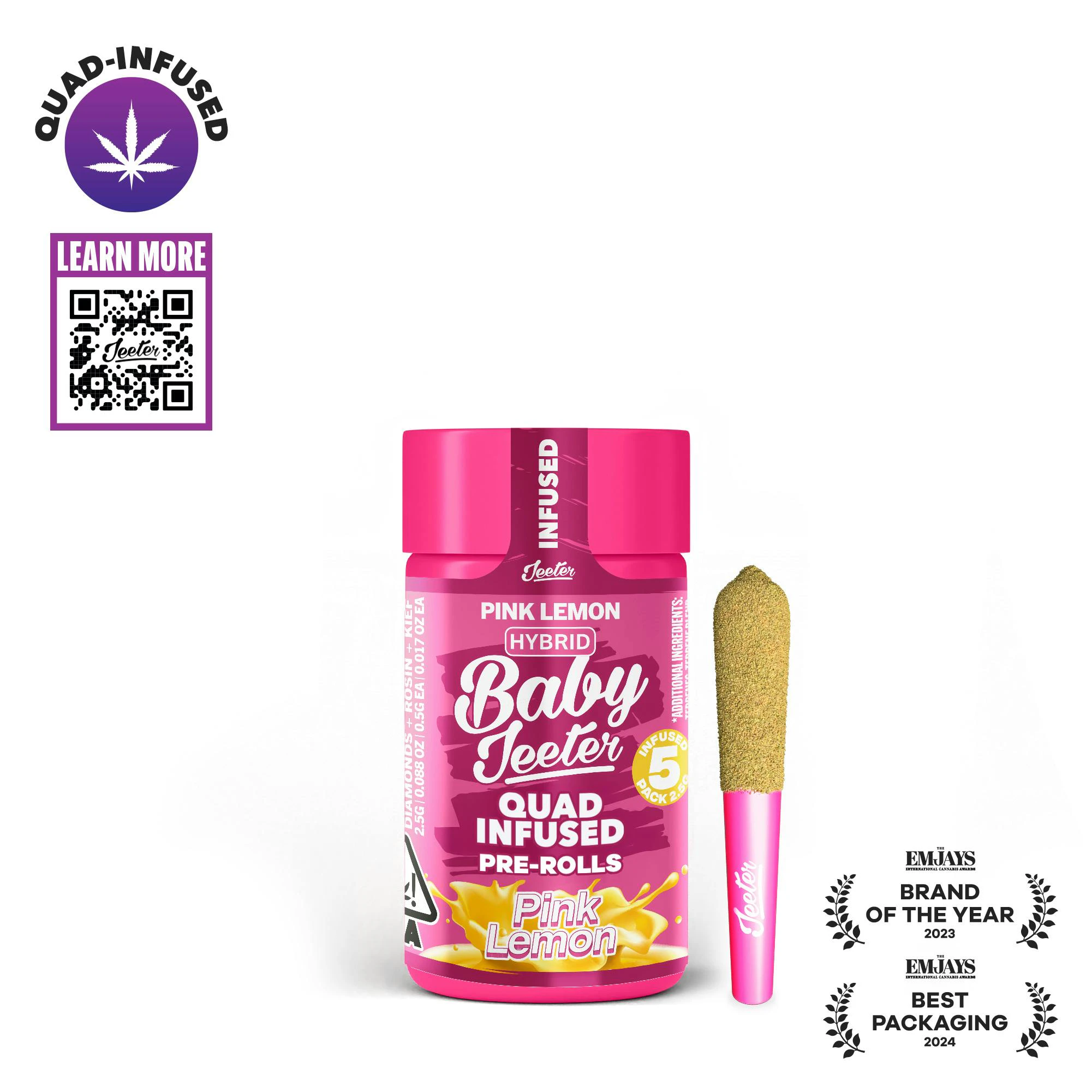 Jeeter - Jeeter - Baby - Pink Lemon (H) - 5pk - Infused Joint - 2.5g Main Image
