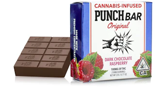 Punch Edibles - Dark Chocolate Raspberry Solventless Bar - 100mg
