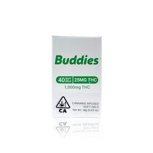 BUDDIES - BUDDIES - Capsules - THC Soft Gel 25MG - 40-Count - 1000MG