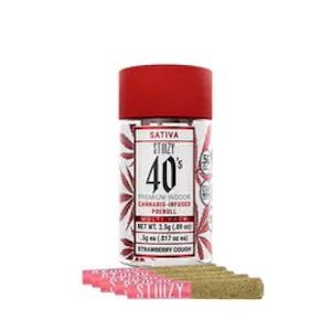 STIIIZY - 2.5g Strawberry Cough Infused 40's Pre-Roll Pack (.5g - 5 pack) - STIIIZY