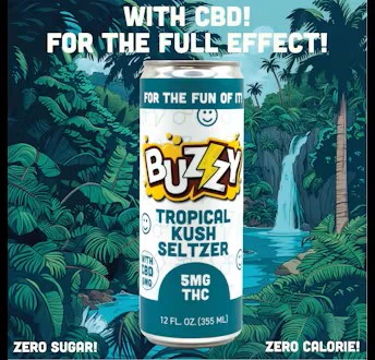 Buzzy - Tropical Kush Seltzer - 5mg - NVB Main Image