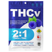 THCV | 2:1 Blue Raspberry Gummies | 10pk | DOH | 100mg THCv : 50mg THC