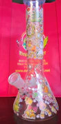 10 Inch Xmas Collage Beaker With Colored Lip + Ice Pinch