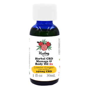1oz Lemon Ginger Herbal 2X Massage & Body Oil | CBD Body Oil | 250mg CBD