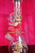 10 Inch Hoo Hoo Hoo Beaker With Colored Lip + Ice Pinch