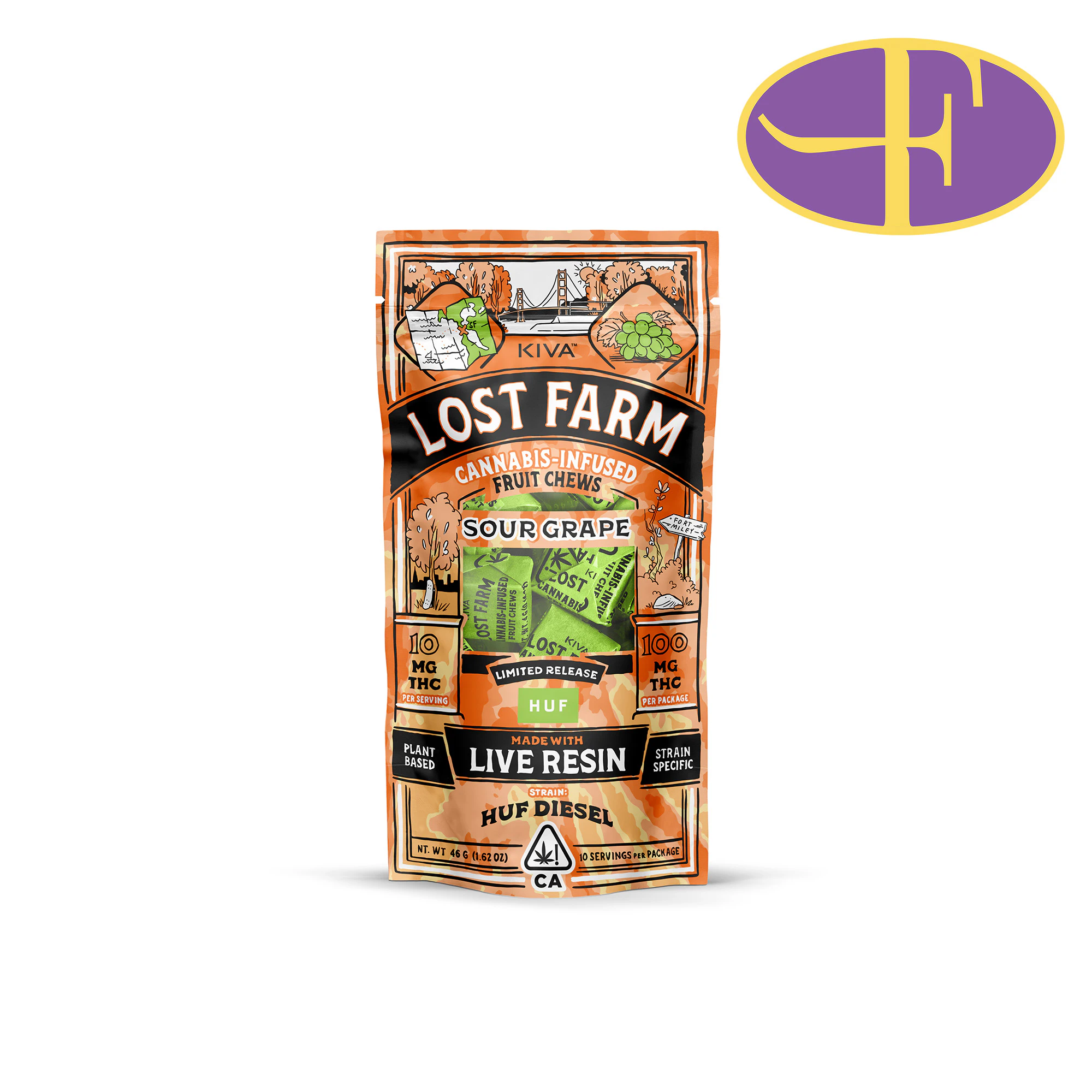 Lost Farms - Sour Grape Sour Diesel Chews Main Image