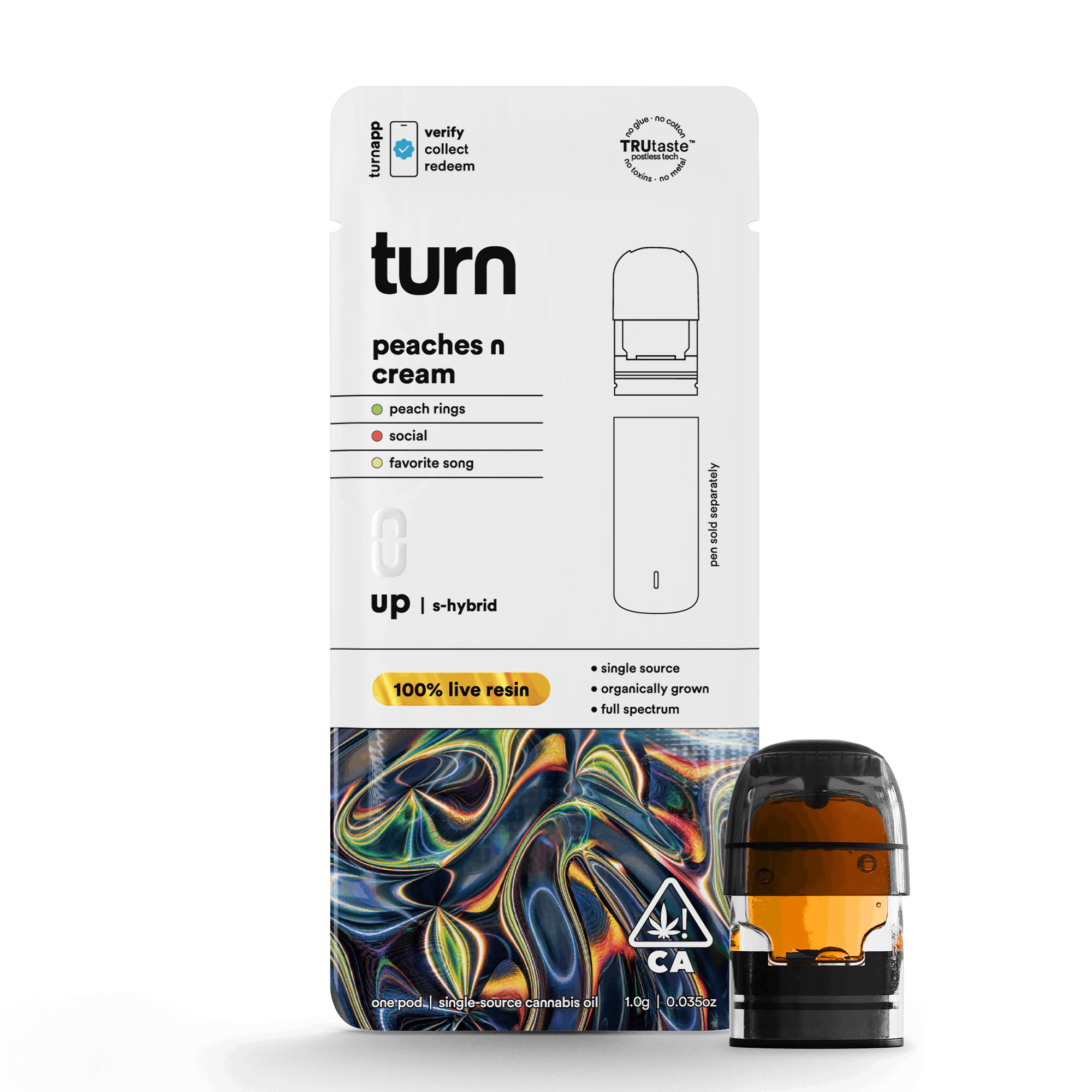 turn - TURN | PEACHES & CREAM LIVE RESIN - POD | CARTRIDGE | 1G Main Image