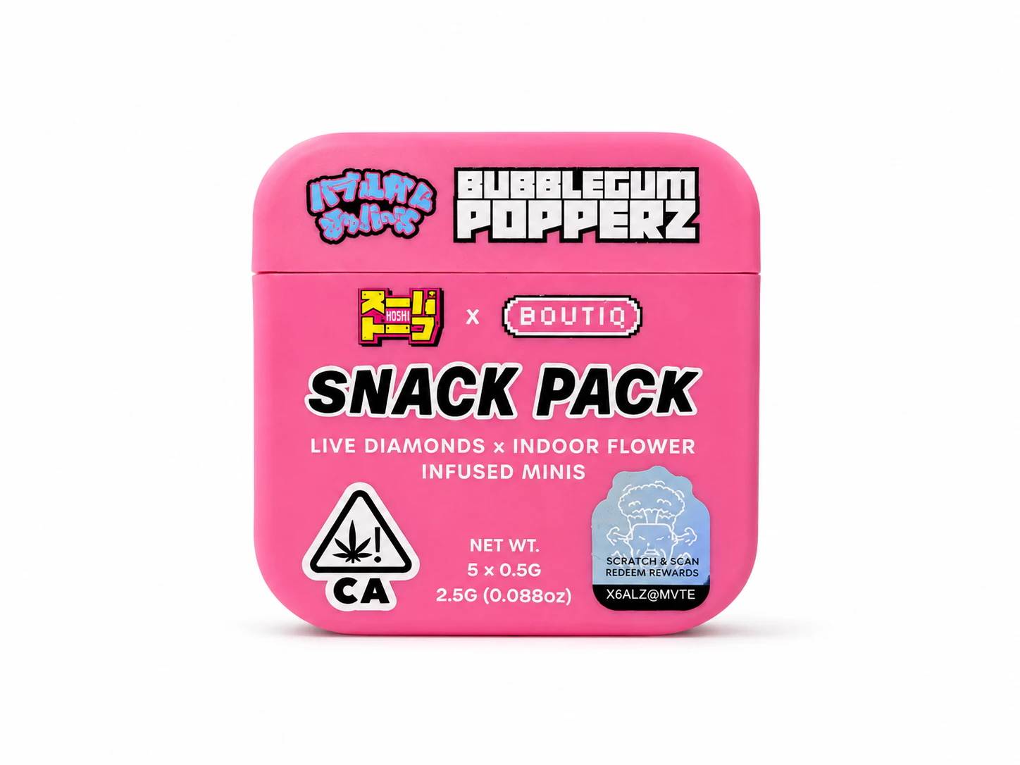 Boutiq - Bubblegum Popperz - Super Dope x Boutiq Snack Pack Pre Rolls 5 J's x 0.5g ea Main Image