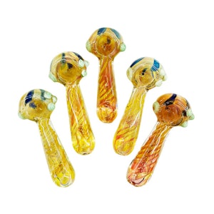 LA Wholesale Kings - 4" Hand Pipe Gold Silver Fume Glass