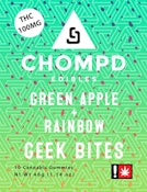 Green Apple & Rainbow Geek Bites, 10pk, 100mg