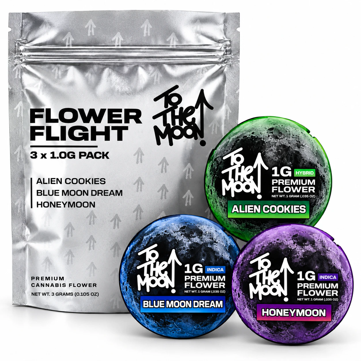 Sale Items - TTM | 3 x 1.0g Mylar | Alien Cookies x Blue Moon Dream x Honeymoon Main Image
