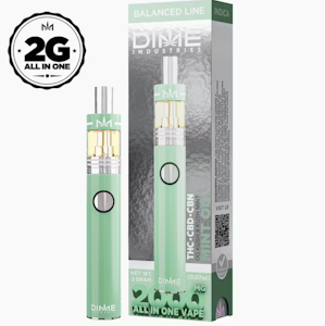 DIME INDUSTRIES - 2g Mint OG 38% - Dime Balanced Disposable - THC/CBD/CBN