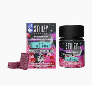 STIIIZY - STIIIZY Crimson Berry 2:1 Gummy THC:CBN - 100MG:50MG