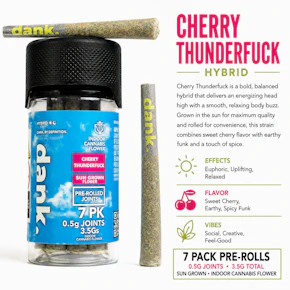 Dank | 3.5g - 7 Pack Prerolls | Sungrown | Cherry Thunderfuck