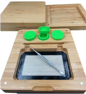7"x7.5" Bamboo Rolling Tray Box Set