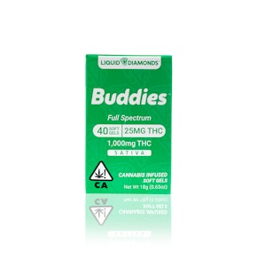 BUDDIES - Capsule - Sativa - Liquid Diamonds Soft Gel 25MG - 40-Count - 1000MG