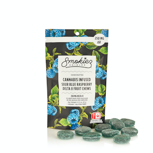 Smokiez Edibles - 250mg Delta-8 (D8) Sour Blue Raspberry Gummies (25mg - 10 pack) - Smokiez