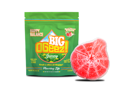 OGEEZ - OGeez! | 1pk BIG Gummy | Happy Balance, Strawberries and Cream - 1:1 THC:CBD | 100mg