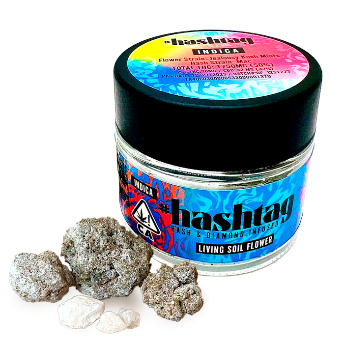 3.5g Blueberry Kush x Purple Kush Hash & Diamond Infused - Hashtag picture
