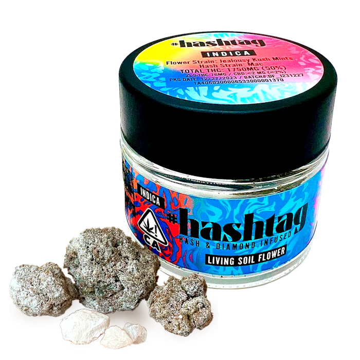 hashtag - 3.5g Blueberry Kush x Purple Kush Hash & Diamond Infused - #Hashtag Main Image