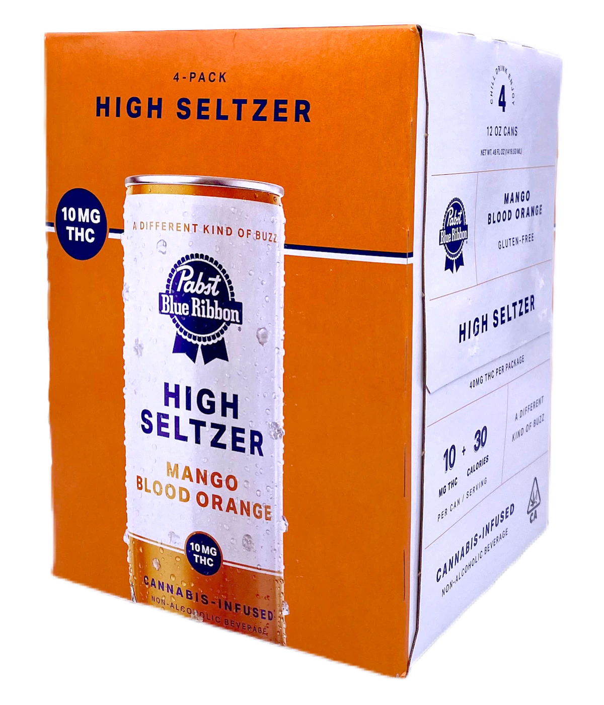 Pabst Labs - 4Pk- Blood Orange Mango - High Seltzer - 40mg - PBR Main Image