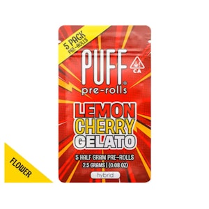 PUFF - Puff | Lemon Cherry Gelato (H) 29.0% THC | Prerolls (5 pack) 2.5G