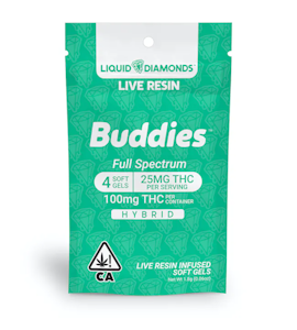Buddies - Buddies - 25mg 4pk Hybrid - Liquid Live Resin Gel Caps 