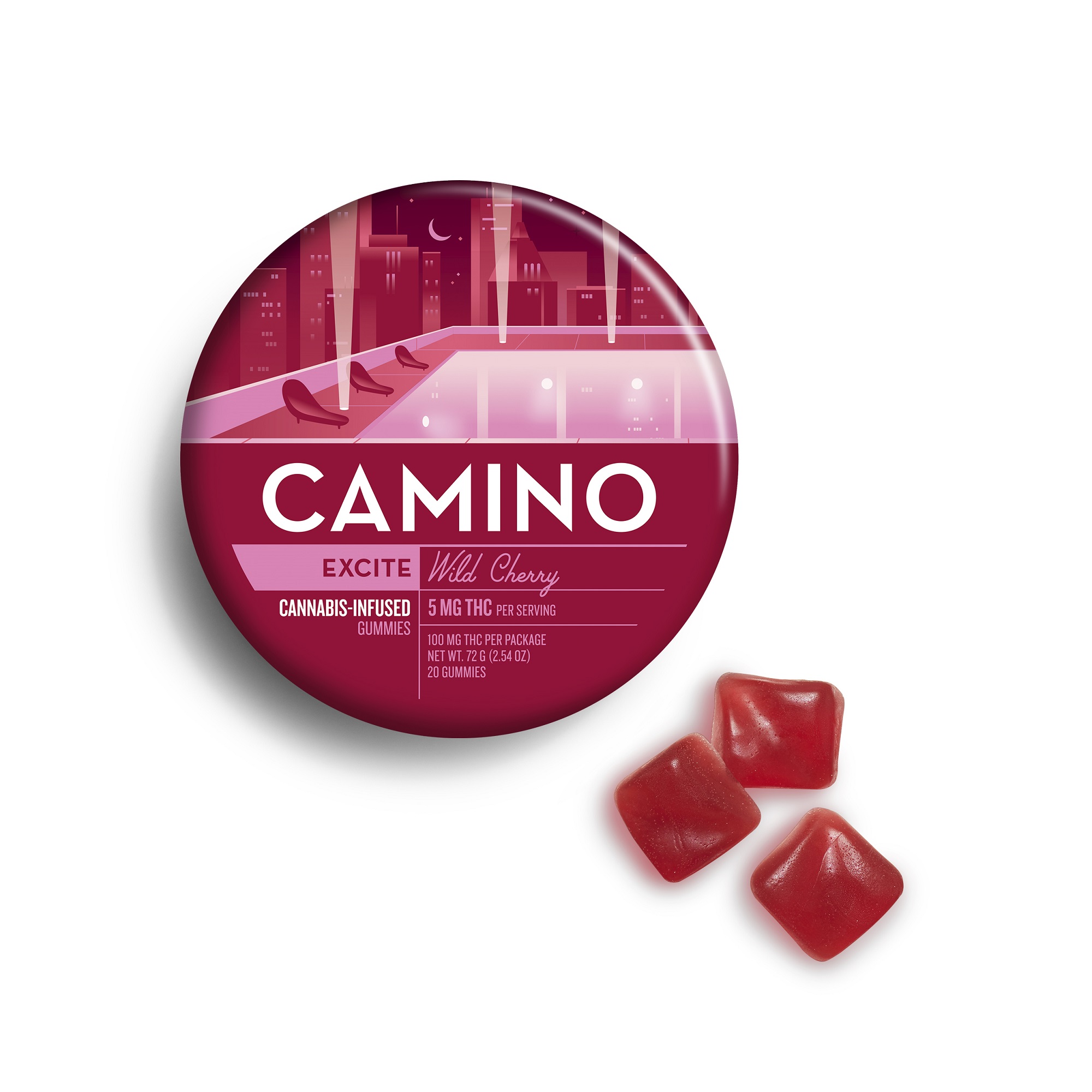 Camino | Wild Cherry (Exhilirate) - 100mg Edible