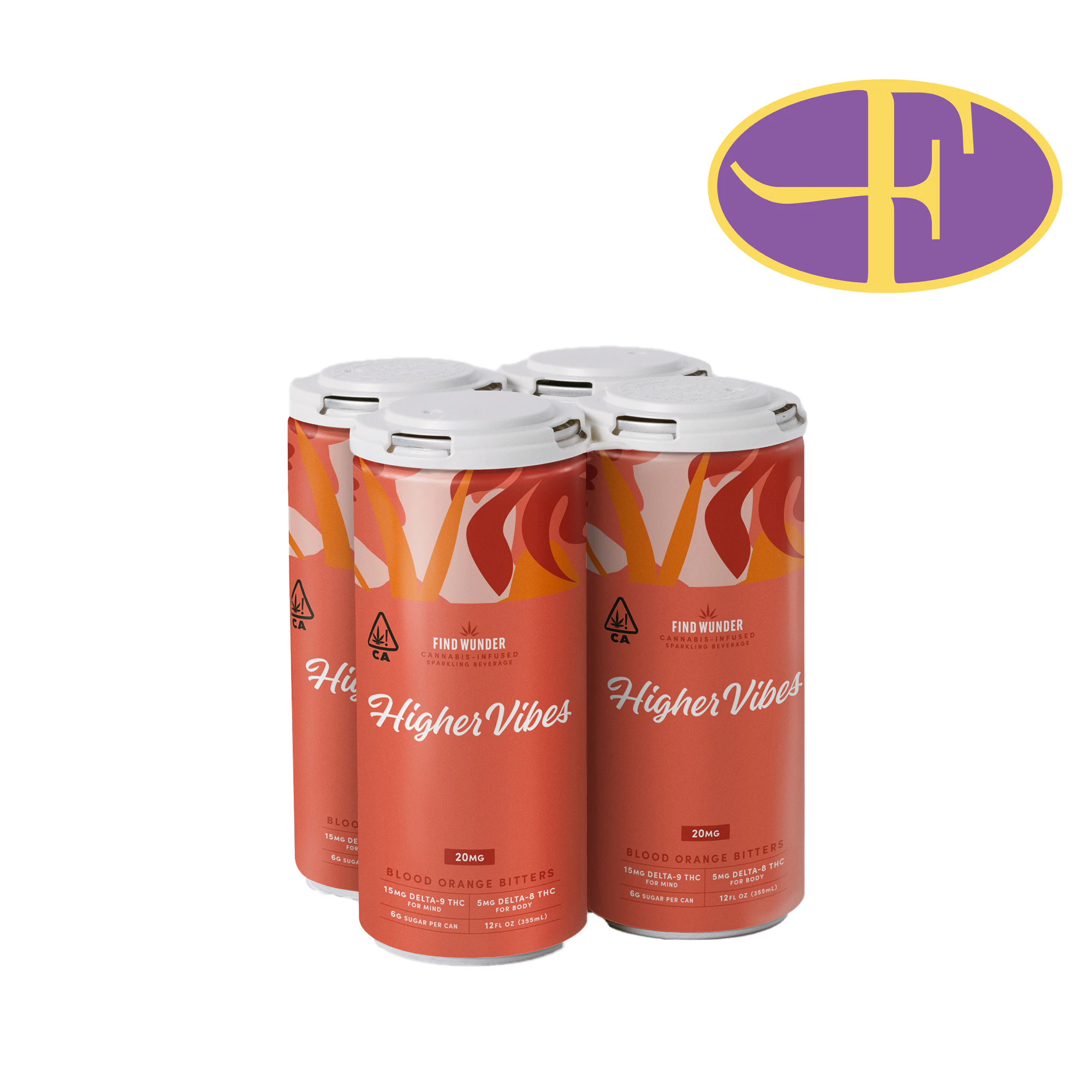 WUNDER - Blood Orange Bitters Seltzer (4pk) Main Image