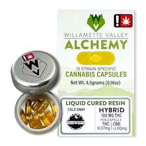 Willamette Valley Alchemy | Cold Snap Liquid Cured Resin Capsules | 100mg | 10pc