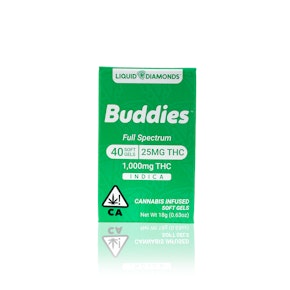 BUDDIES - Capsule - Indica - THC Soft Gel 25MG - Liquid Live Resin - 40-Count - 1000MG