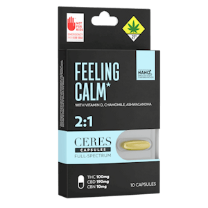 Ceres - Ceres | Feeling Calm | Capsules | DOH | 10pk | 2:1 | 100mg THC : 190mg CBD : 10mg CBN