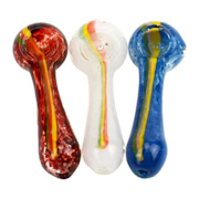 3" Rasta Stripe Frit Pipe