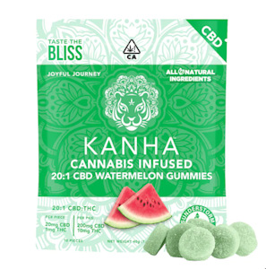 Kanha - KANHA: Watermelon 20:1 (CBD/THC) Gummies 105mg/10-Piece