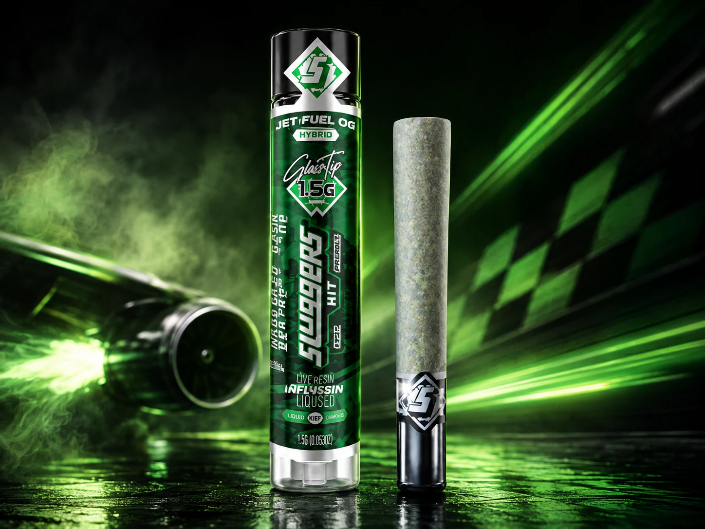 SLUGGERS HIT - Sluggers |1.5g Infused Glass Tip Preroll | Jetfuel OG Main Image