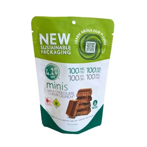420 Mini - 420 Mini | Milk Chocolate Hemp Crunch 1:1:1:1 | DOH | 10pk | 100mg THC : 100mg CBD : 100mg CBC : 100mg CBG