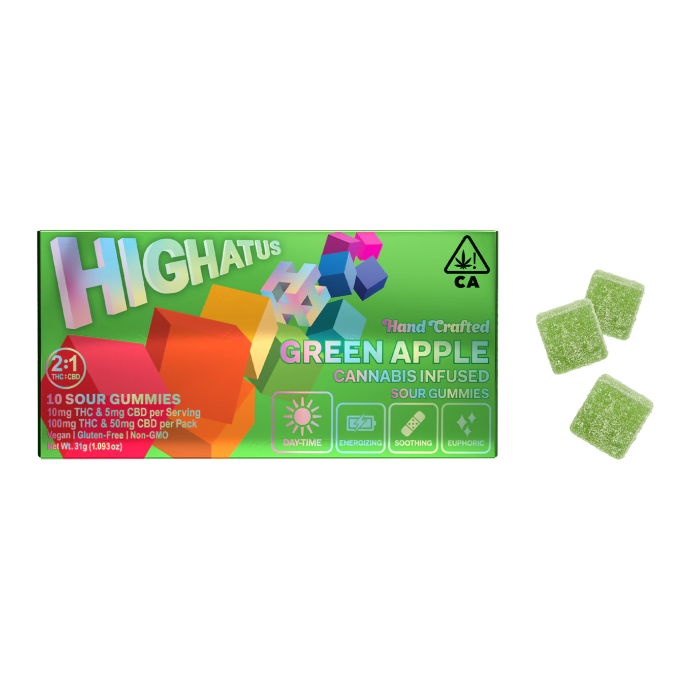 Highatus - Highatus - 10ct Gummies - Green Apple 2:1 THC:CBD Main Image