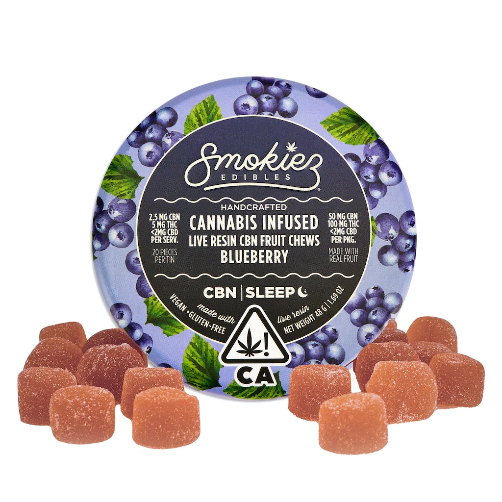 SMOKIEZ - Smokiez Blueberry Live Resin 1:2 CBN:THC Fruit Chews 150mg Main Image