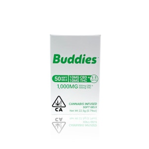 BUDDIES - BUDDIES - Capsule - THC:CBD Soft Gels 1:1 - 50-Count - 500MG