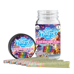 LIFT TICKETS - 5pk - Sunset Sherbet - 2.5g (H) - Live Resin Infused - Lift Tickets