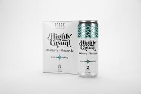 Highly Casual - Highly Casual - Blueberry + Pineapple 4pk Seltzer 8mg