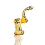 5.5" Fumed Yellow & Blue Swirl Sherlock Glass Bubbler