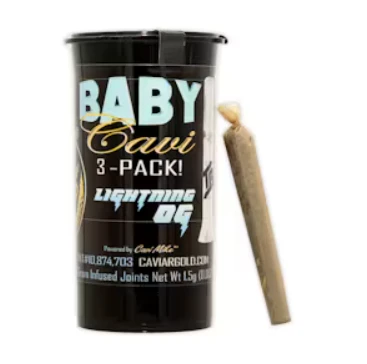 Caviar Gold - Baby Cavi - 5pk Infused Prerolls - Lightning OG Main Image