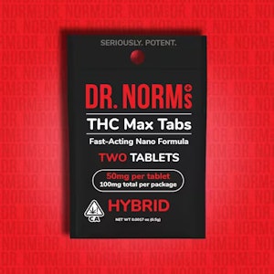 DR NORM'S - [Dr Norm's] THC Max 2ct Tablets - 100mg - Hybrid