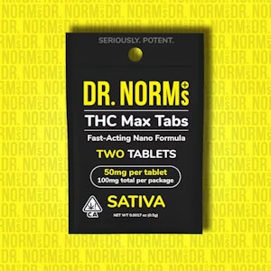 DR NORM'S - [Dr. Norm's] THC Max Tablet 2 Pack - 100mg - Sativa (S)