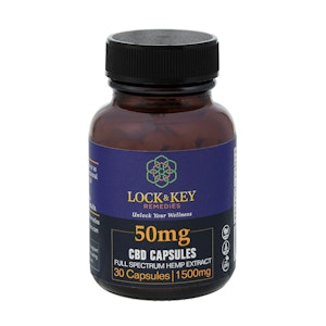L&K - Full Spectrum 50mg Capsules 30 Count | Lock & Key Remedies | CBD