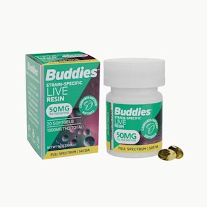BUDDIES - LIVE RESIN - 50MG SATIVA CAPS (20CT) - BUDDIES