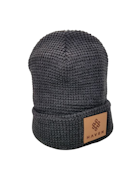 Haven - Main Collection - Charcoal Leather Beanie